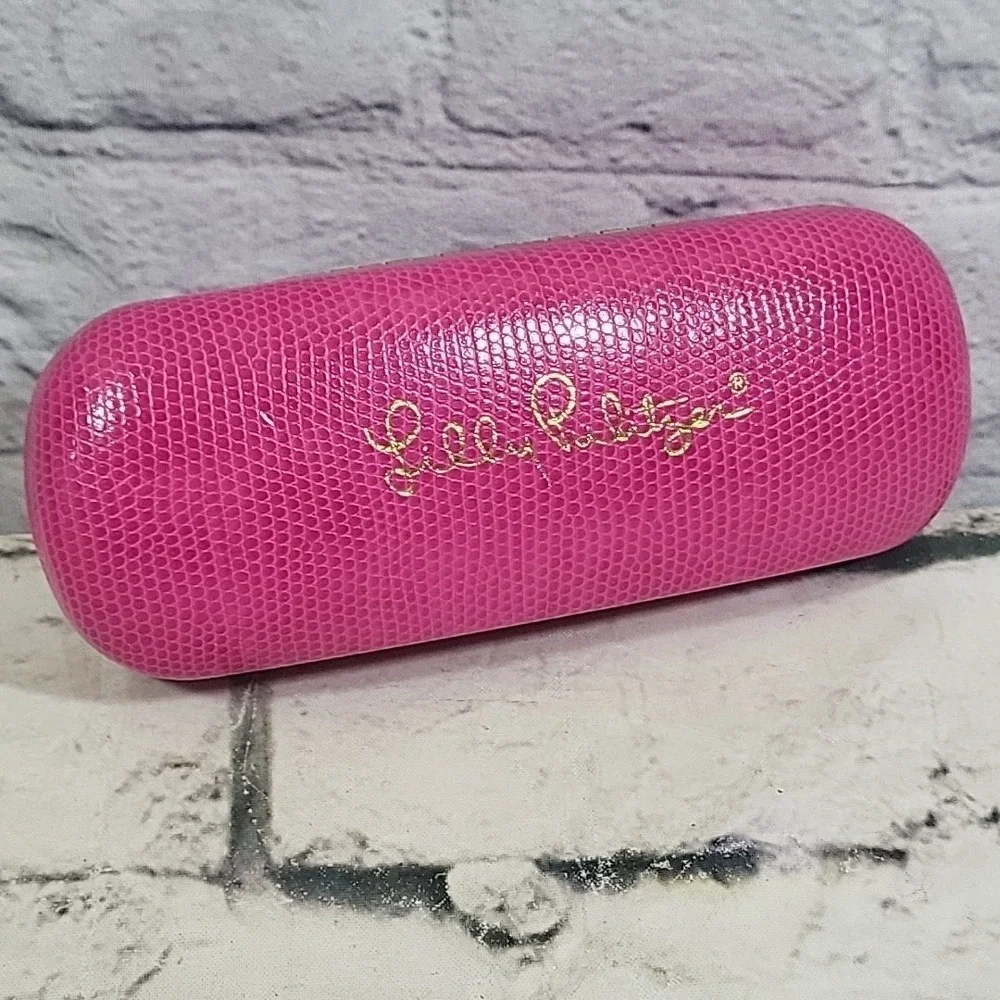 LILLY PULITZER Pink Faux Snakeskin Glasses Sunglasses Hard Travel CASE ONLY